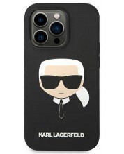 Калъф Karl Lagerfeld - Karl Head, iPhone 14 Pro, черен